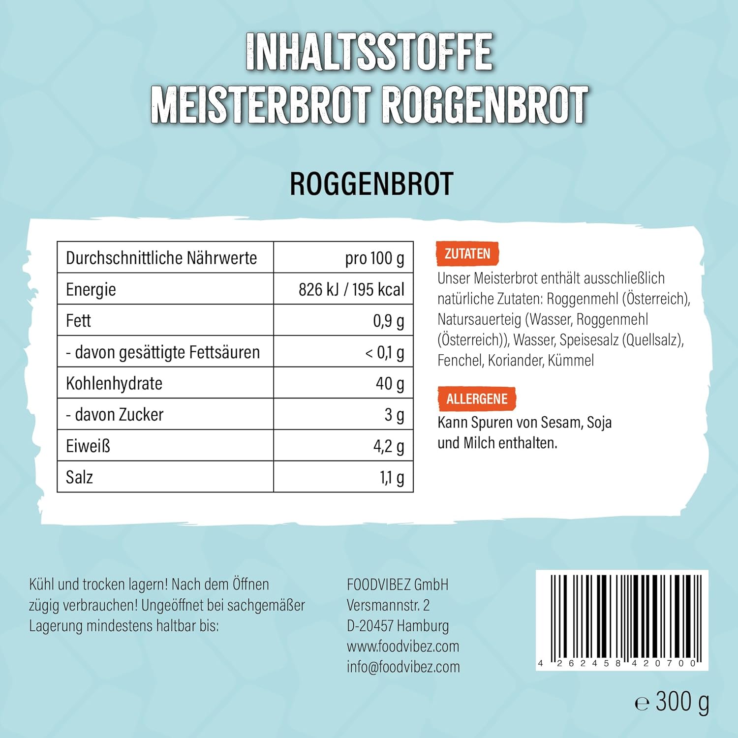 Hungry Heart - Meisterbrot Roggen 300g 3er Bundle